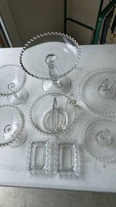 lot 1991 image: Candlewick glass beaded serving dishes