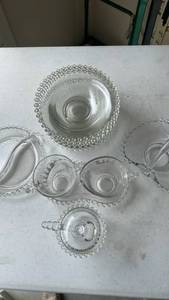 lot 1994 image: Candlewick bowls, sugar & creamer, lidded bowl with spoon and more