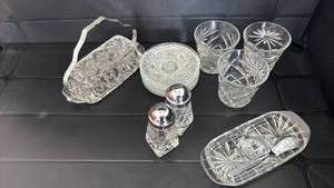 lot 2018 image: Cut Crystal Glass Serving Set