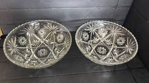 lot 2023 image: Another VTG Early American Prescut CRYSTAL Anchor Hocking Serving Bowls 11 inch