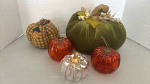 lot 2193 image: Glass and Cloth Pumpkins