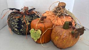 lot 2194 image: Wood and Cloth Pumpkins