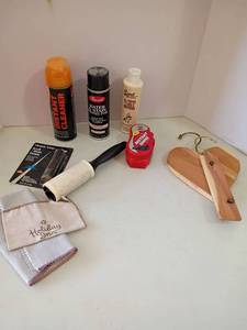 lot 2205 image: Shoe Shine Product, Cedar Hangers and Lint Roller