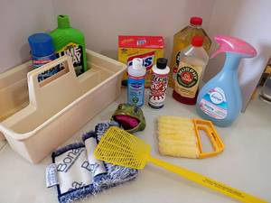 lot 2206 image: Various Cleaning Products with Carrying Caddy