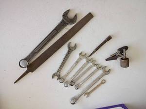 lot 2219 image: Miscellaneous Tools.  File, Wrenches, Drill Bits and More