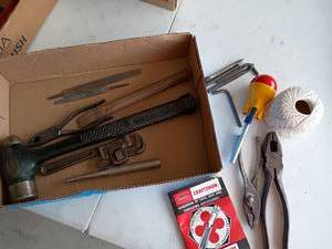 lot 2230 image: Various Tools.  Dead Blow Hammer, Pliers, Punch and More