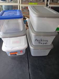 lot 2241 image: Storage Totes.  Shoe Box Sizes and More