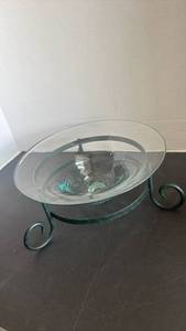 lot 2316 image: Glass Bowl with Metal Stand