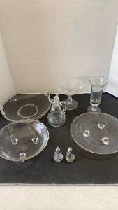 lot 2320 image: Century Scroll glass serving pieces