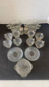 lot 2322 image: Federal Diana Swirl glass dishes