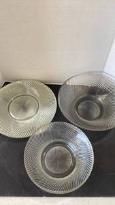 lot 2327 image: Federal Diana Swirl large glass bowls and plates