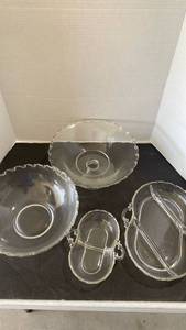 lot 2333 image: Fostoria Century Scroll serving pieces