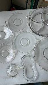 lot 2412 image: Candlewick beaded glass dishes