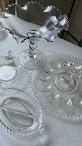 lot 2414 image: Candlewick glass beaded serving dishes