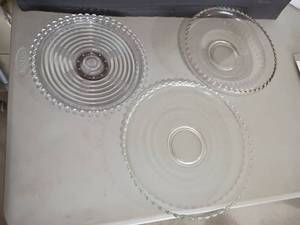 lot 2425 image: Imperial Candlewick Beaded Edge Platters.  Ranging from 10in. to 12in.