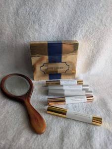 lot 1007 image: Estee Lauder Fragrance Set with Wood Hand Mirror
