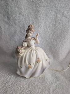 lot 2001 image: Ardalt Evershine Victorian Lady Porcelain Table Lamp