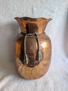 lot 2011 image: Copper Glass Vase with Decorative Tassels
