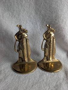 lot 2500 image: Brass Golf Bag Bookends Set - 2 ct