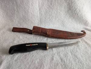lot 2511 image: Normark Finnish Fillet Knife with Leather Sheath