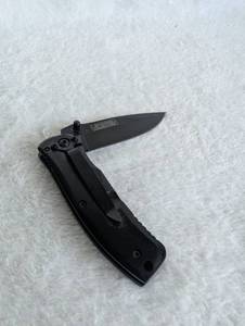 lot 2512 image: Black Folding Pocket Knife with 440 Stainless Steel Blade
