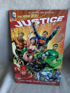 lot 5015 image: Justice League Volume 1 Origin Trade Paperback by Geoff Johns and Jim Lee