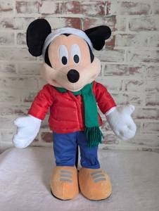 lot 5031 image: Large Disney Mickey Mouse Christmas Plush Holiday Figure - 21 in