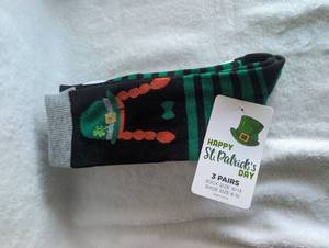 lot 6001 image: St. Patricks Day Themed Socks 3-Pack