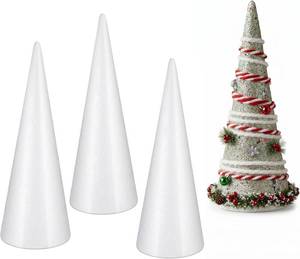 lot 4511 image: Craft Foam Cone 4PCS White, 12-Inch Christmas Tree Cones for DIY
