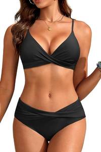 lot 4519 image: Aqua Eve Women Bikini Set - Two-Piece Swimsuit Mid Rise Push Up size Small
