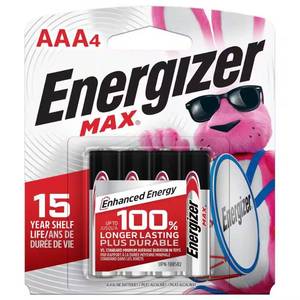 lot 4598 image: 2-4 packs Energizer MAX AAA Batteries (4-Pack), Triple A Alkaline Batteri