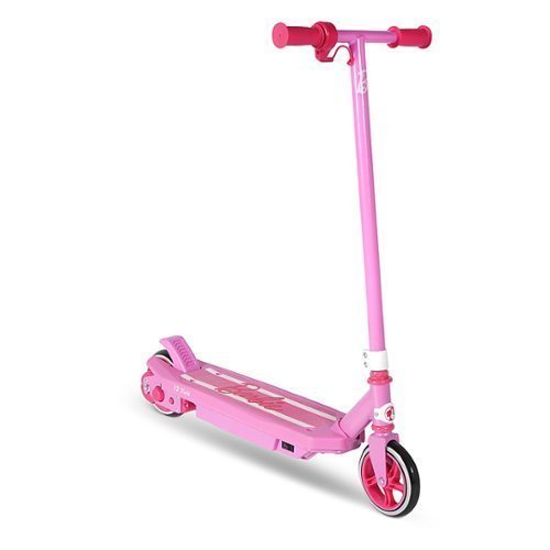 lot 3407 image: Hyper - BARBIE 12 Volt Jammer, Kids Electric Scooter w 8 Mile Range &amp 10 mph Max Speed - Pink VERY USED&nbsp
