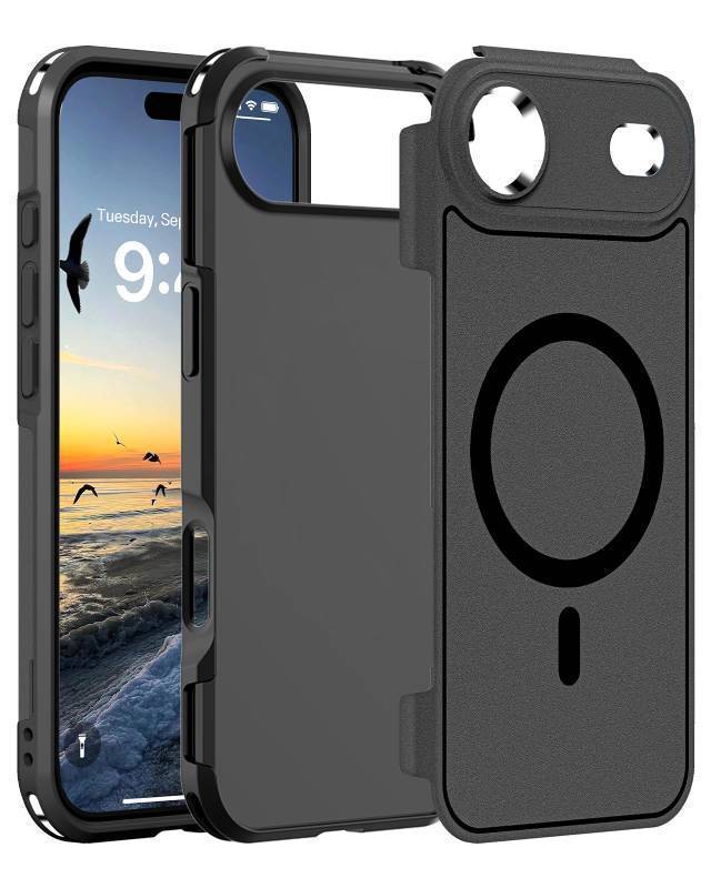 lot 7083 image: Magnetic Case for iPhone Air 6.5, Compatible with MagsafeHeavy Duty Shockproof Military Grade Drop ProtectionNon-Slip Rugged Durable 2-Layer Hard Bumper Phone Cover-Matte Black