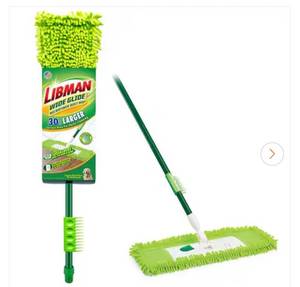 lot 15929 image: Libman 18 in. Microfiber Fingers Dust Flat Mop with 2-Piece Handle