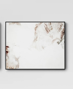 lot 15933 image: Marble Framed Printed Canvas BlackTan - Threshold Abstract Digital Art, Modern Wall Decor, Bedroom & Living Room (30 x 24) - Retail $51