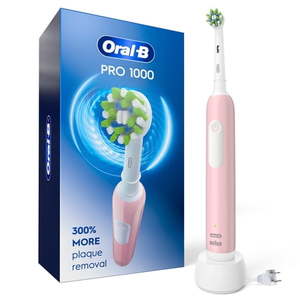 lot 38073 image: Oral-B Toothbrush  Pro 1000 Rechargeable Electric Toothbrush  Pink  1 Count  Adults and Children 3 - Retail $49