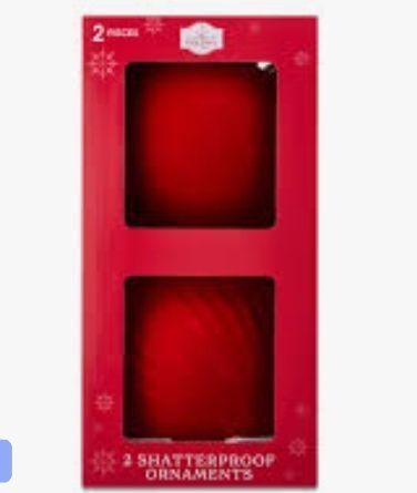 lot 16541 image: 2 Red Shatterproof Ornaments