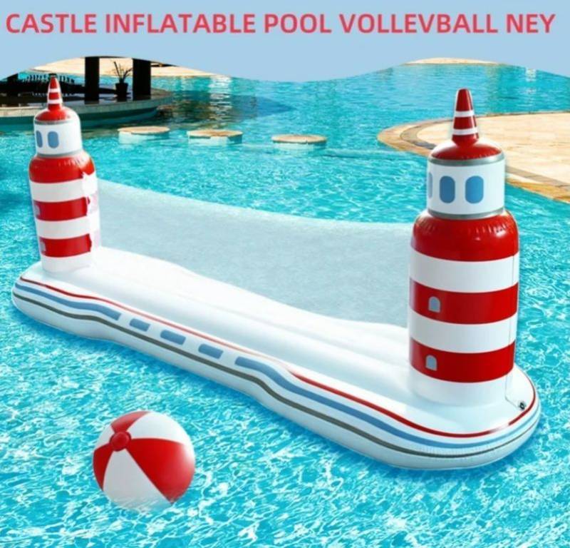 lot 15666 image: Inflatable Pool Volleyball Set with Lighthouse Design
