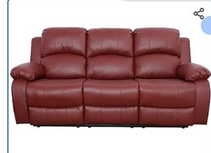lot 35660 image: Red Semi PU Synthetic Leather 1-Piece Couch Living Room Sofa Set GS2895 for Living RoomHouseBedroomOfficeApartment(Red,GS2895-S) - Retail $1,035