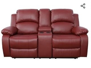 lot 35661 image: Red Semi PU Synthetic Leather 1-Piece Couch Living Room Sofa Set GS2895 for Living RoomHouseBedroomOfficeApartment(Red,GS2895-L) - Retail $810