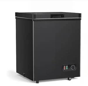 lot 33615 image: Atemomen 4.2 cu. Ft Manual Defrost Chest Freezer-Compact Deep Freezer in Black, Removable Basket and Wheels Energy Saving Quiet - Retail $319