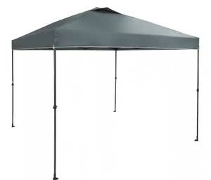 lot 35668 image: 10 ft. x 10 ft. Grey Instant Canopy Pop Up Tent (Missing some Stakes) - Retail $139