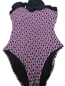 lot 38123 image: Lands End One-Piece Swimsuit with Geometric Print -Size M