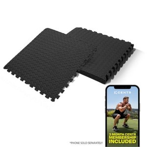 lot 35681 image: Centr - Gym Flooring Exercise Mats - 48 Sq Ft - Black