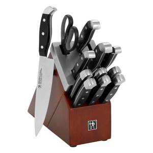 lot 15939 image: HENCKELS Statement 13-pc Self-Sharpening Knife Block Set, Brown - Retail $136