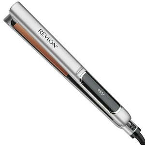 lot 38083 image: Revlon Extra Long Copper  Ceramic Plates 1 Flat Iron Silver