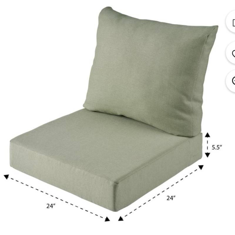 lot 15135 image: Better Homes & Gardens 24x24 Outdoor Deep Seat Cushion Set Green