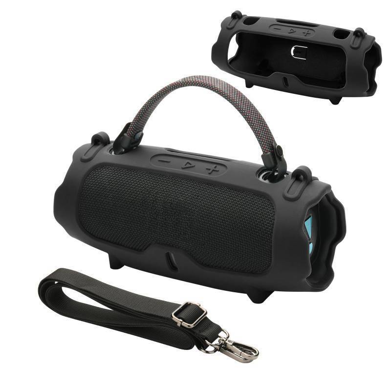 lot 10225 image: Silicone Case Cover for JBL Charge 6- Portable Speaker, Travel Carrying Protective Cover with Adjustable Shoulder Strap Anti-Dust Charging Port Cover for Charge 6 (Black)