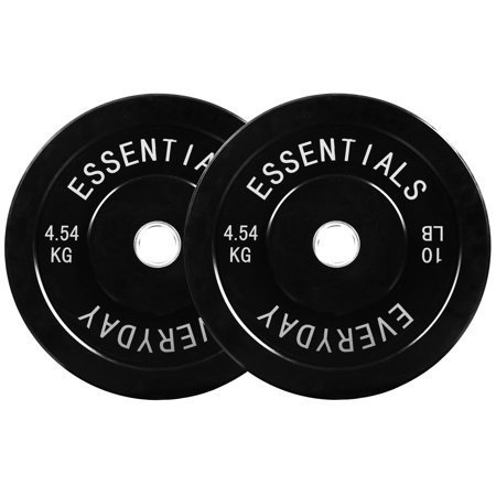 lot 30376 image: Pack of 2, BalanceFrom Olympic Bumper Plate Weight Plate 10 lbs Pair Black - Retail $56