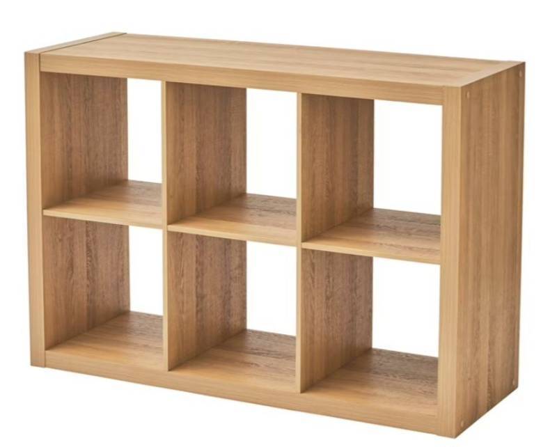 lot 15686 image: Better Homes & Gardens 6 Cube Storage Organizer, Light Honey - Retail $72